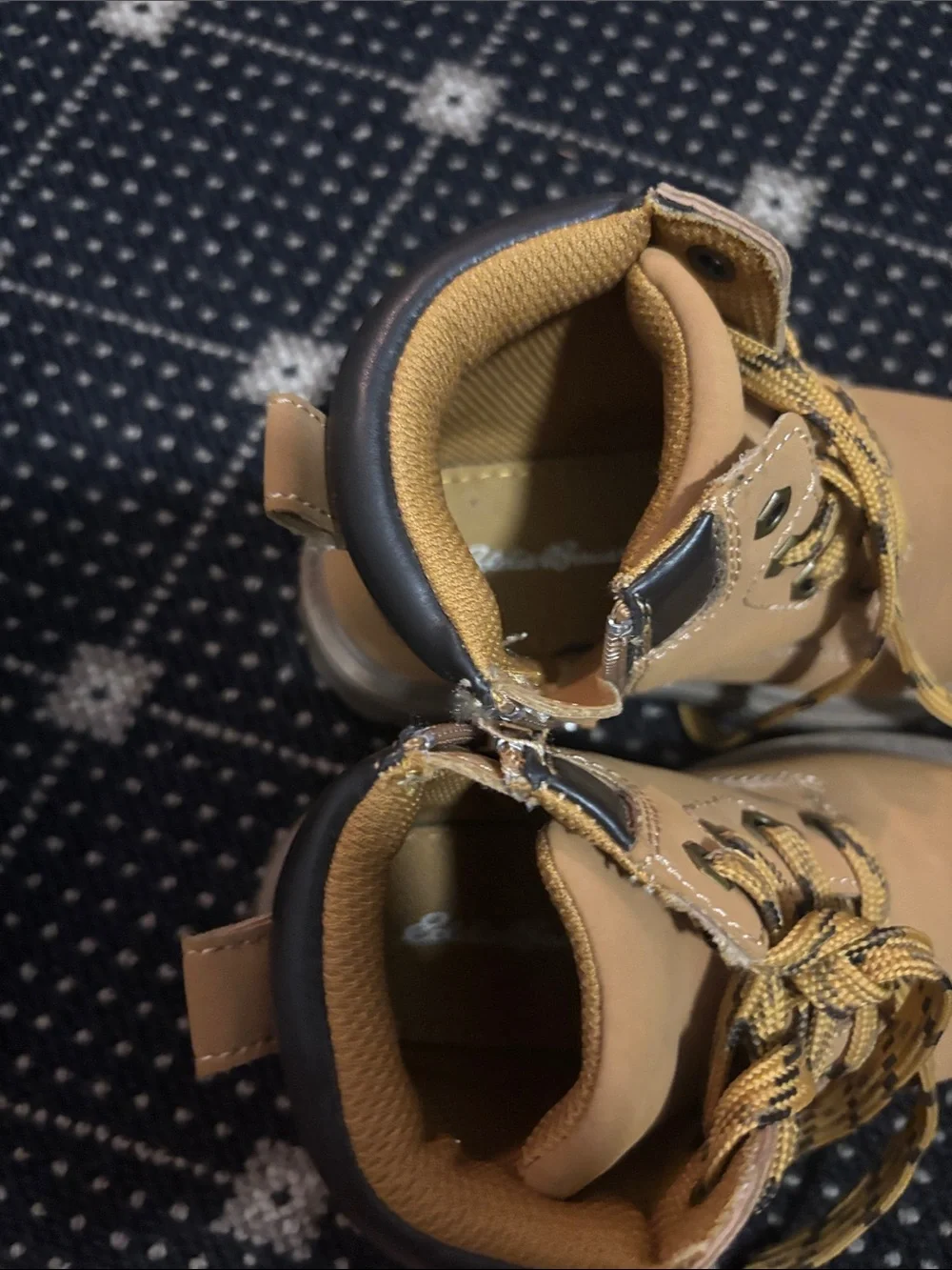 Kids Tan Lace-Up Hiking Boots